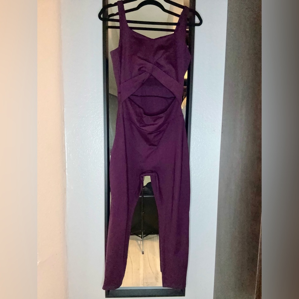 girlfriend collective plum activewear top